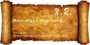 Navratyil Reginald névjegykártya